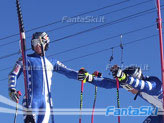 Manfred Moelgg in partenza per un gigante d'allenamento