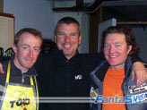 Rossi, già skiman della Longhini, fra il coach-ski man Parravicini e Zambelli skiman della Stigler