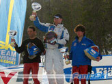 Il podio maschile di Idre: Jukka Vitasaaru, Philippe May e Ivan Origone