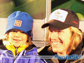 Un sorridente Ted Ligety in posa con il numero 2