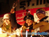 podio discesa: Anja Paerson, Lindsey Kildow e Maria Riesch