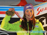 Tina Maze con la medaglia del 4/o posto